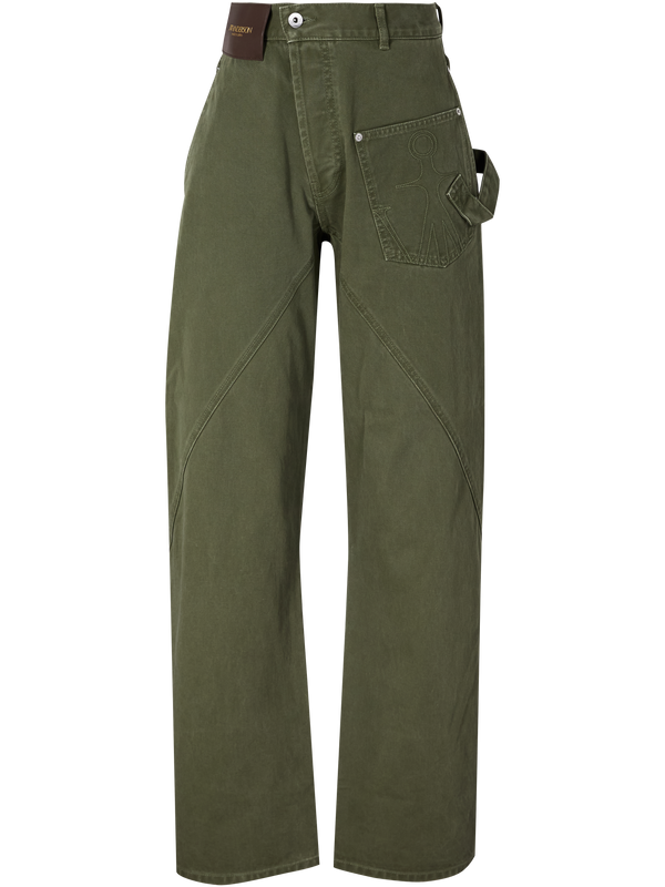 Workwear-Jeans mit Twist-Effekt Khaki
