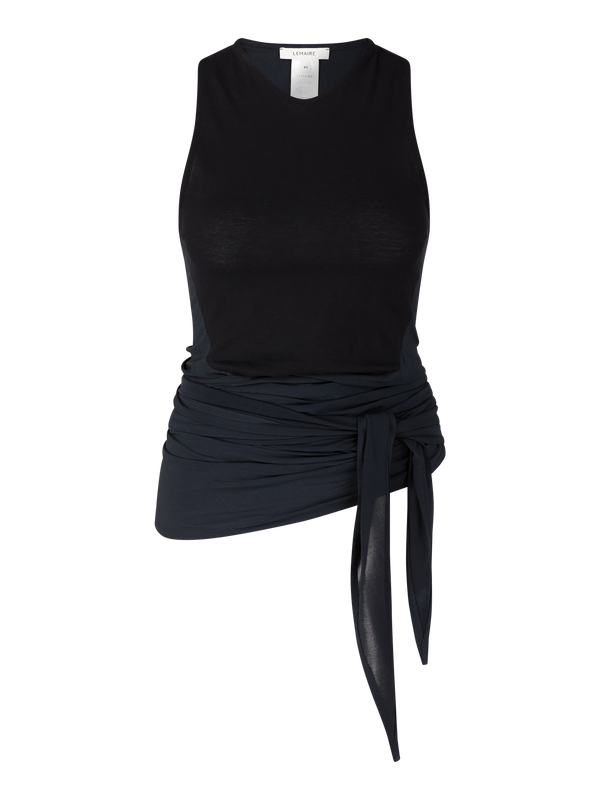 Ärmelloser Wickeltop Dunkelgrau