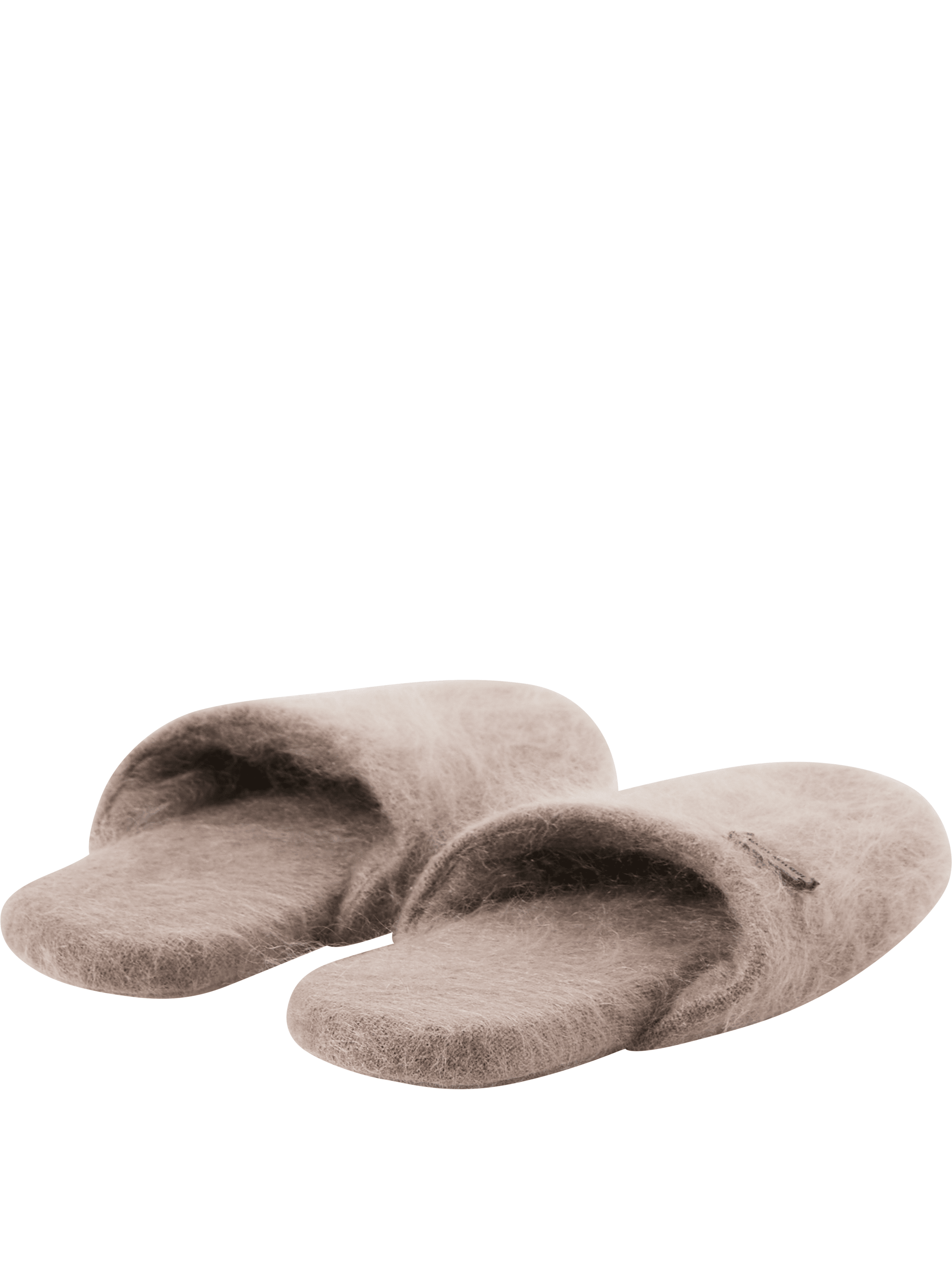 Iris von Arnim 'Darika' slippers in brushed cashmere, taupe, Detail view – UNGER.DE