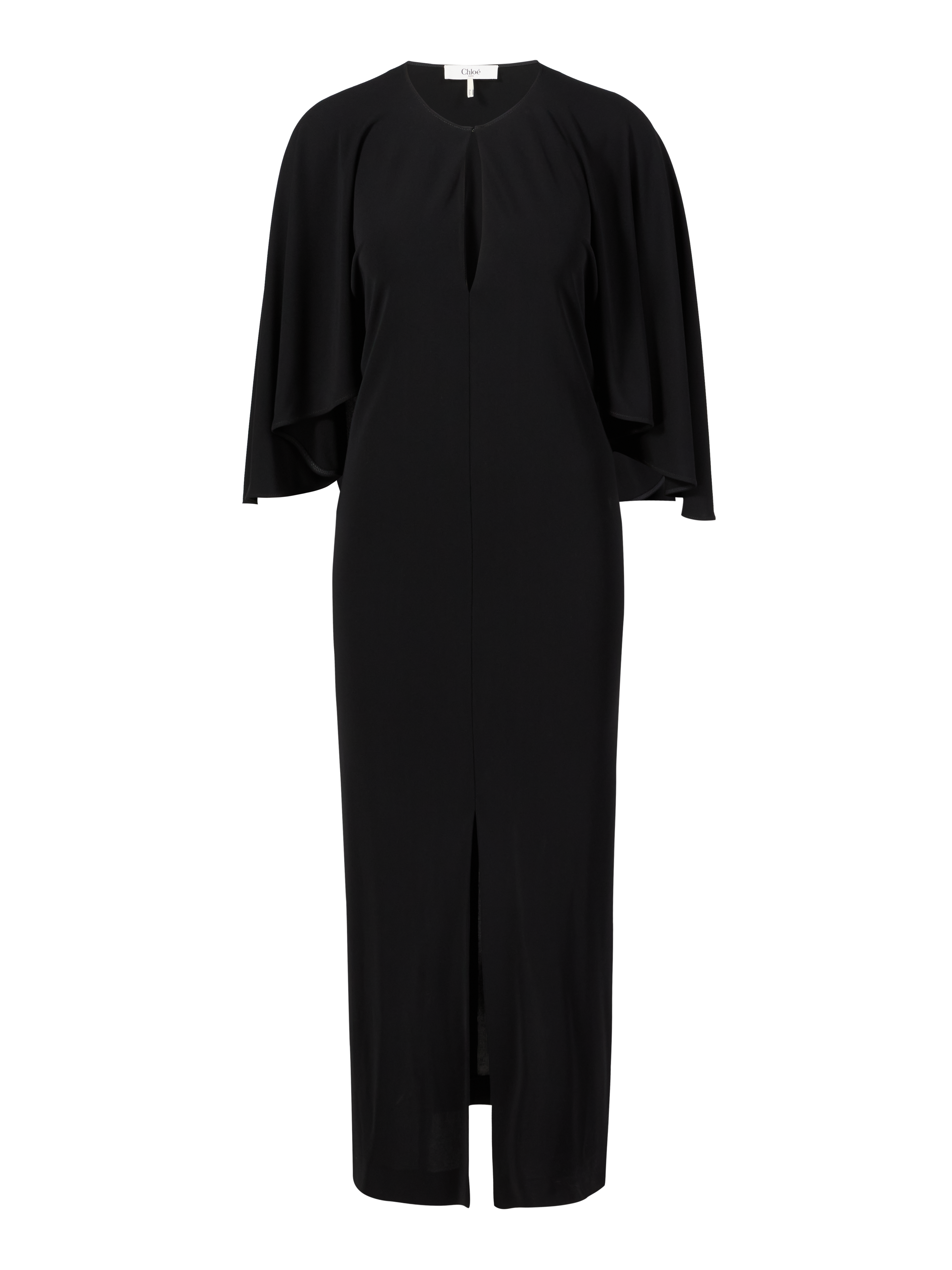 Maxikleid mit Cape Schwarz