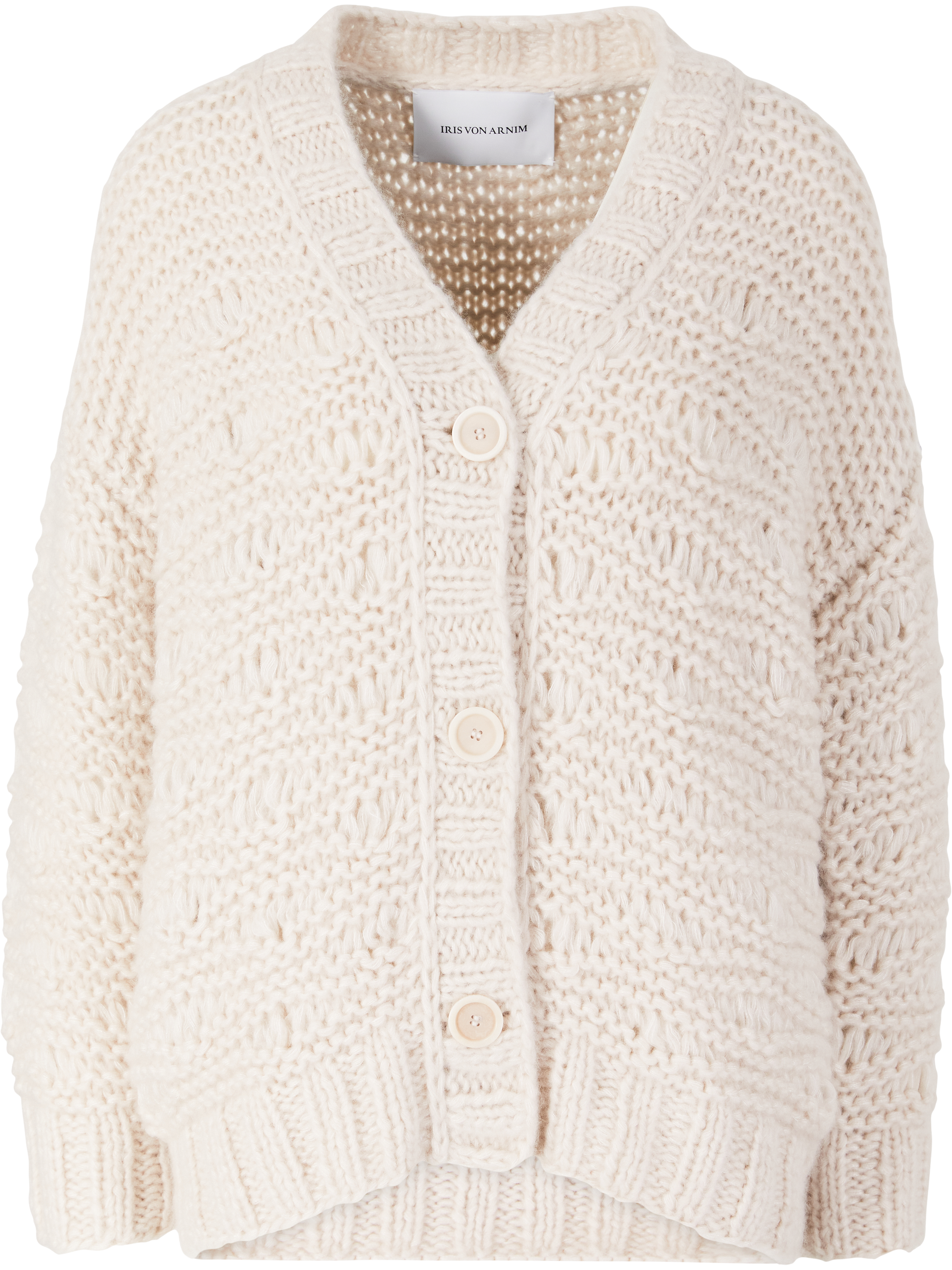 Iris von Arnim Cashmere-Seidenstrickjacke 'IRIS ICONIC 50' Alabaster, Produktansicht – UNGER.DE