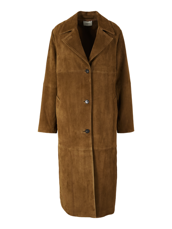 Mantel aus Ziegenveloursleder Cognac