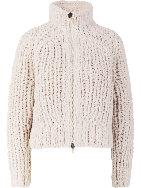 'Heloisa Handstrick' cardigan in wool and silk, Alabaster