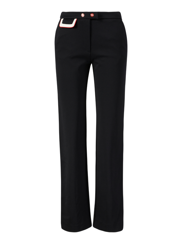 Stoffhose mit kontrastierender Paspeltasche Schwarz