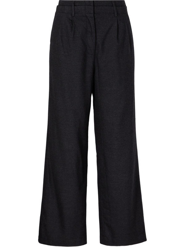 Mottled wide-leg woollen trousers dark grey