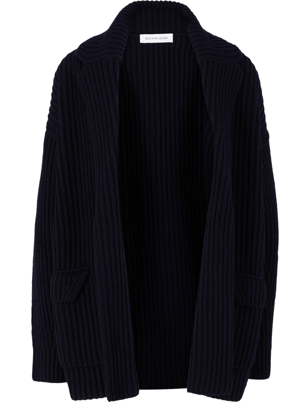 'Panea' Navy Cashmere Cardigan