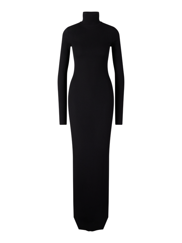 Maxikleid mit Rollkragen Schwarz