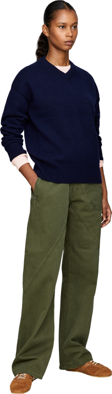 V-neck cashmere jumper navy blue