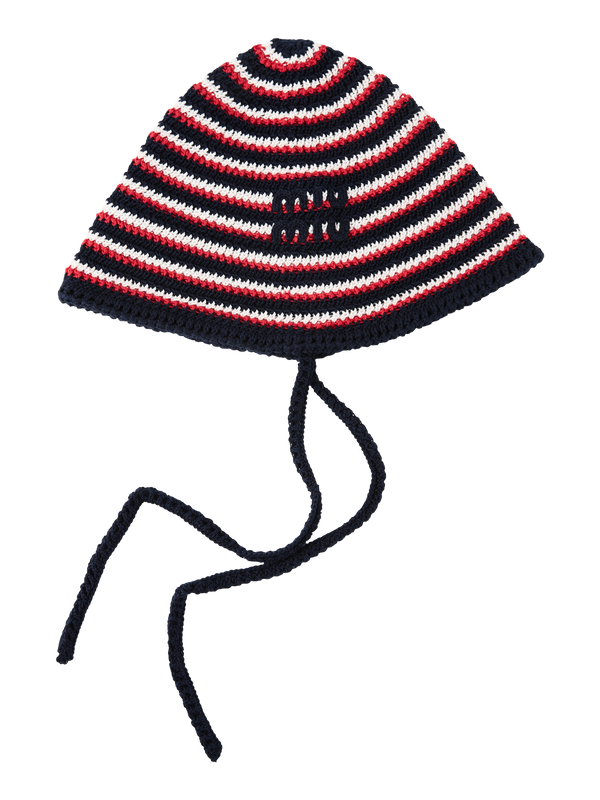 Gestrickter Hut aus Baumwolle Marineblau