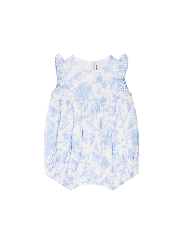 Floraler Body mit Rüschen Blau