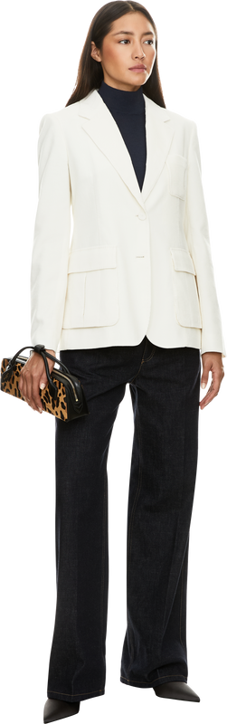 'Louisa' cotton corduroy blazer in white