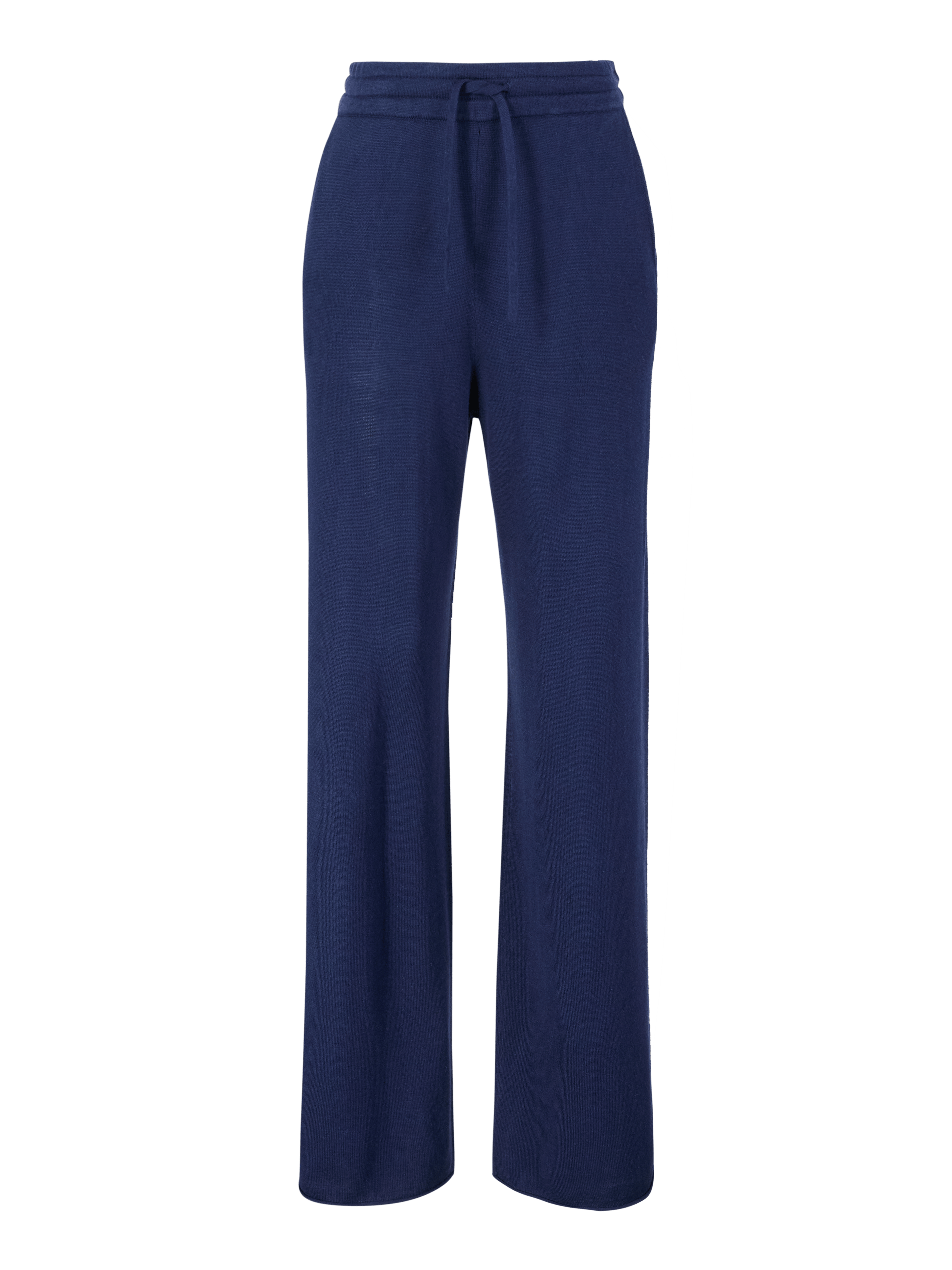 Weite Cashmere-Seidenhose Marineblau