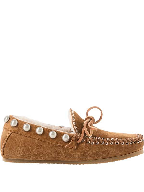 Mokassins 'Fitza' aus Veloursleder Cognac