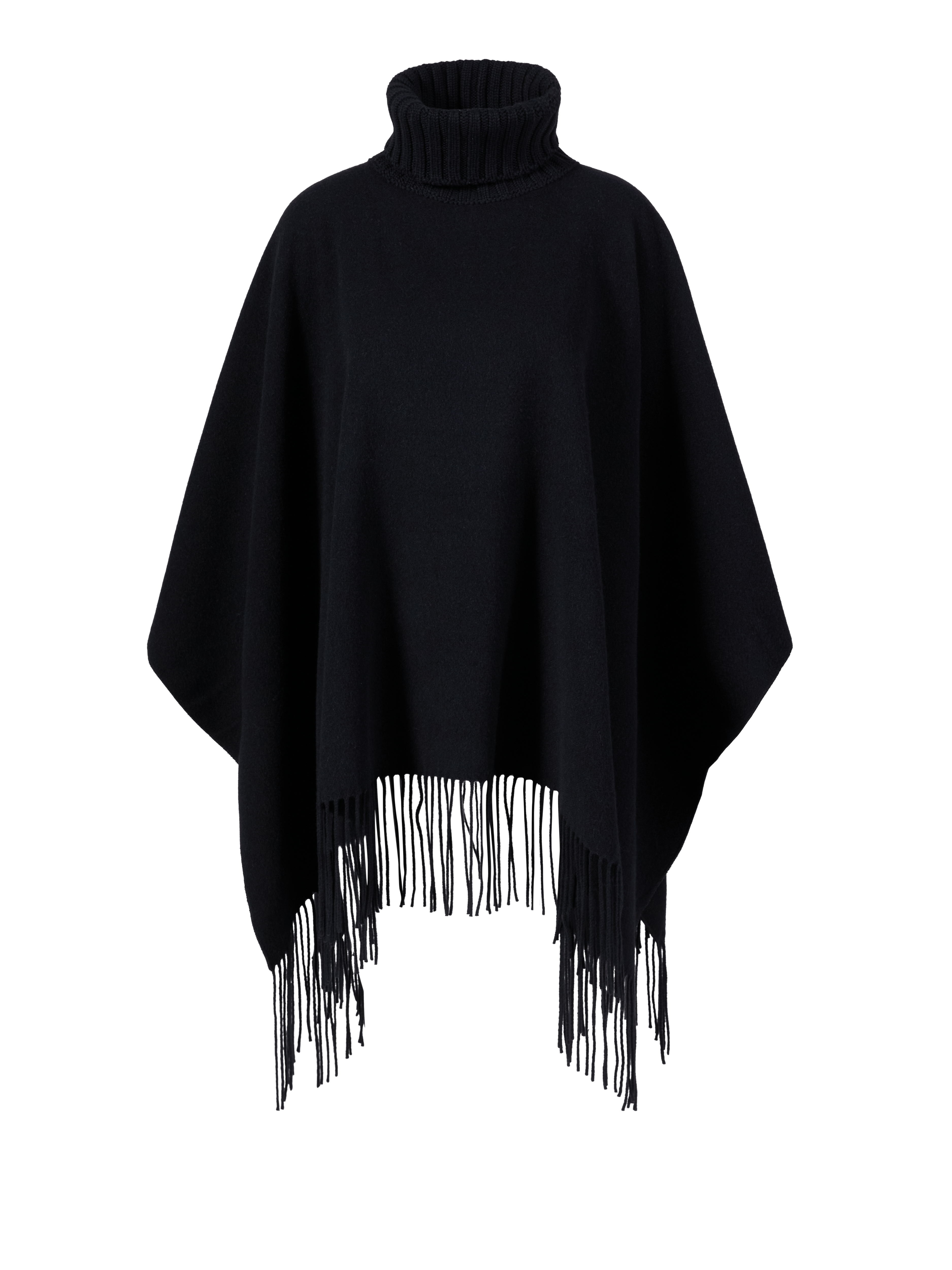 Poncho mit Cashemere-Seiden-Anteil Schwarz