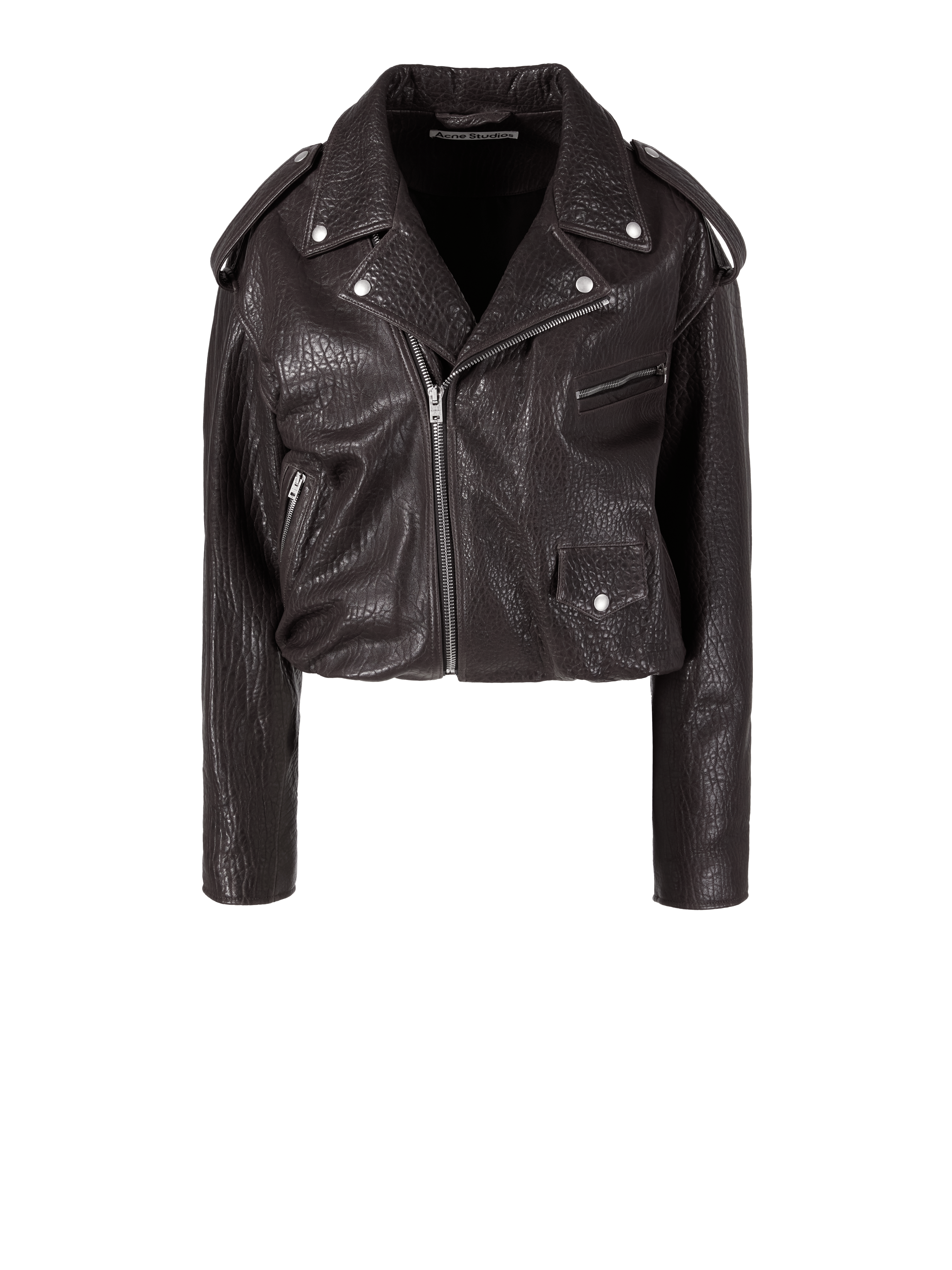 Dark brown leather jacket 