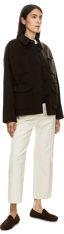 Doubleface-Jacke ‘Danessa' aus Wolle und Cashmere Schokolade