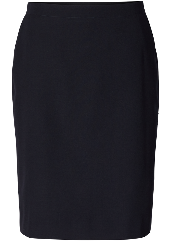 Rock aus Woll-Gabardine Marineblau