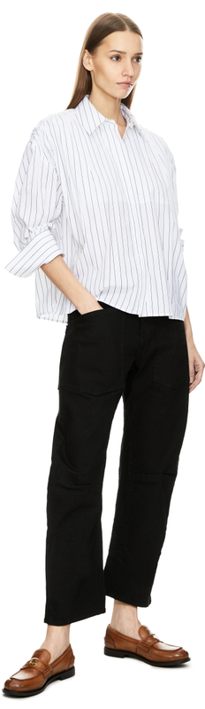 Gestreiftes Hemd Weiß