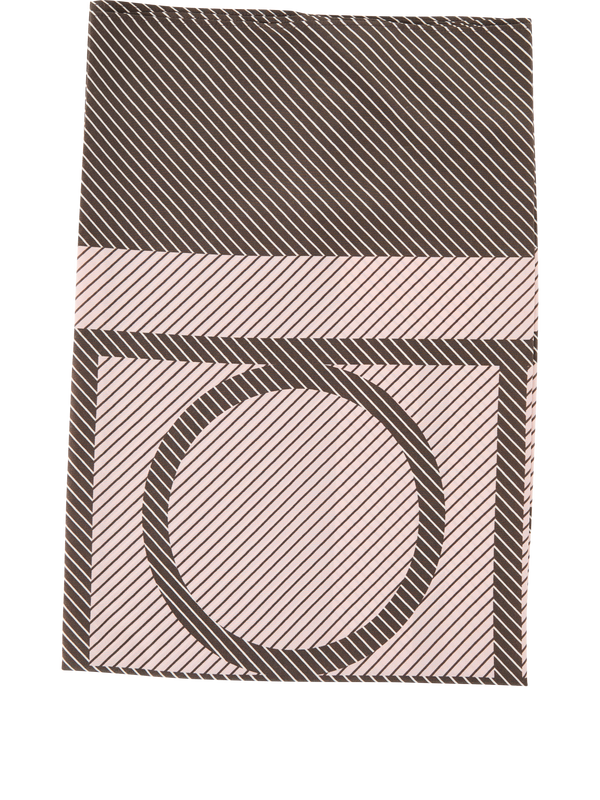 Silk scarf with monogram motif dark brown