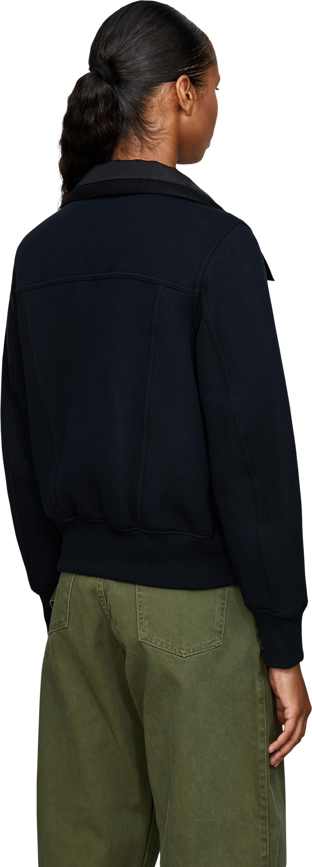 Sacai Blouson 'Sponge Sweat' Schwarz, Rückansicht – UNGER.DE