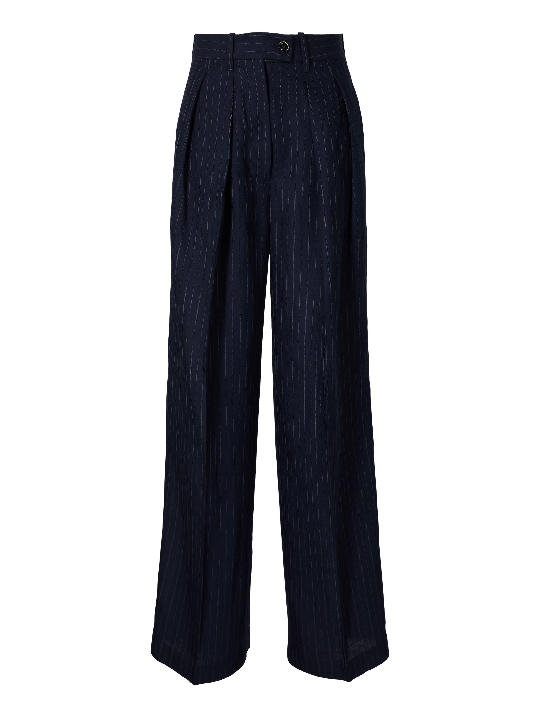 Stoffhose 'Sandra Palazzo' mit Nadelstreifen Marineblau