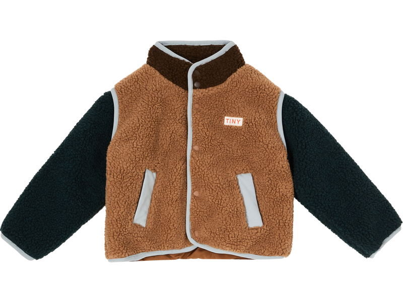 Jacke im Sherpa-Stil mit Color Block Design Multi