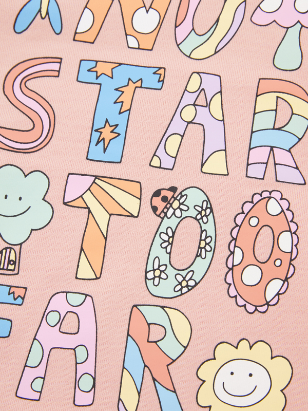 Sweatshirt mit Print Rosa