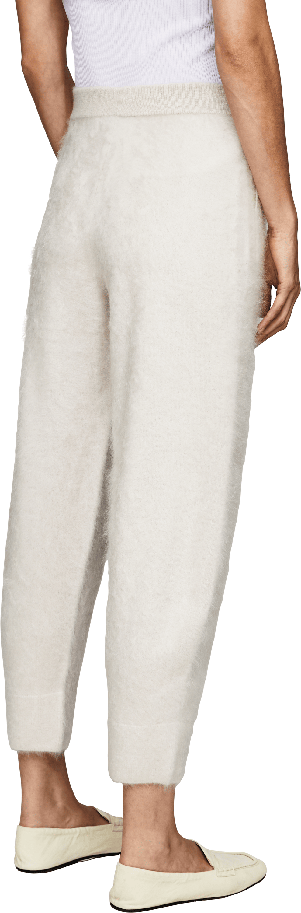 Iris von Arnim Cashmere-Hose 'Darbie Brushed' Alabaster, Rückansicht – UNGER.DE