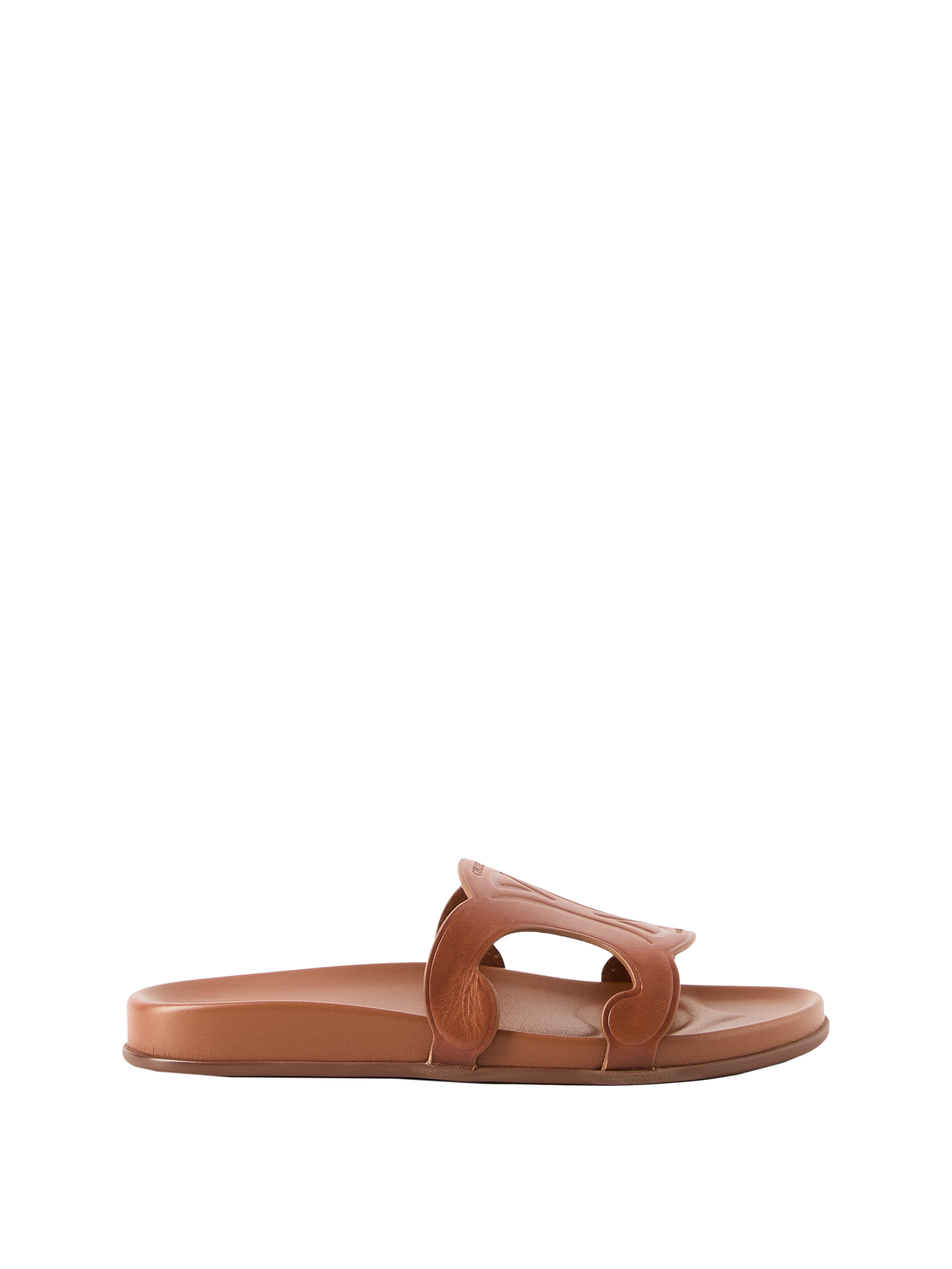 Sandalen mit Celine Paris-Aufdruck Tan