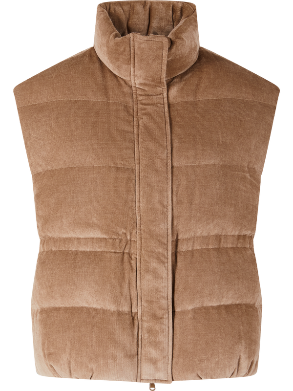 Corduroy down waistcoat light brown