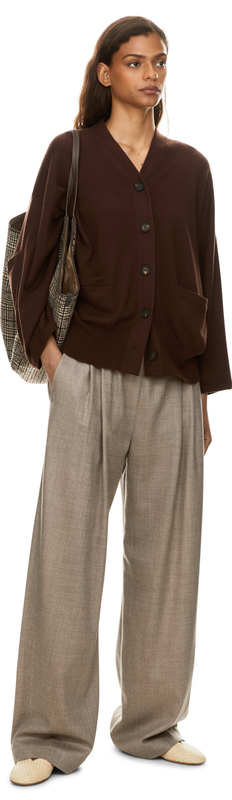 Cashmere cardigan dark brown