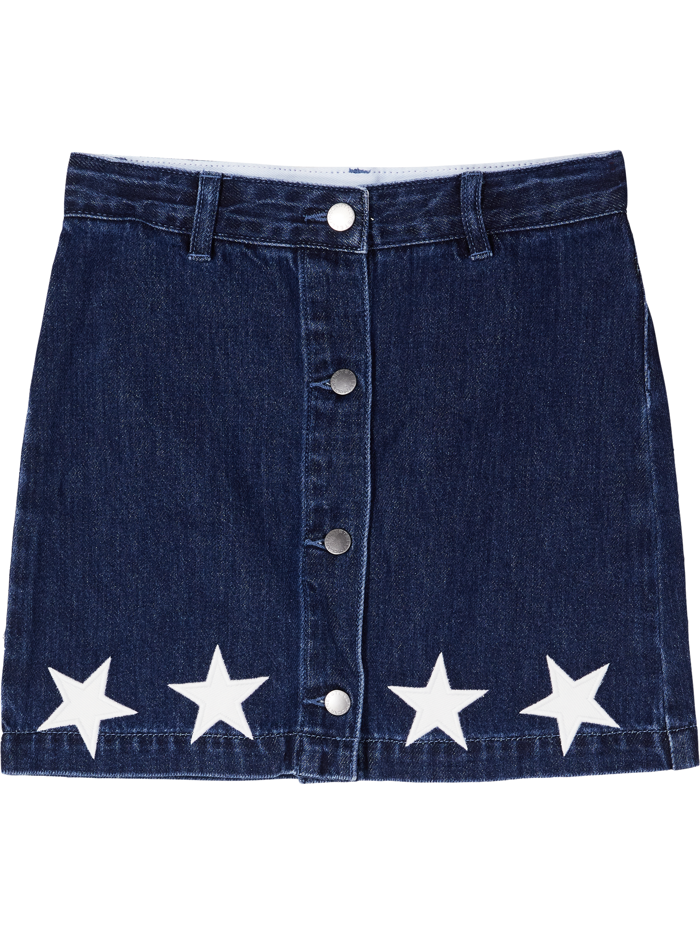 Stella McCartney Kids Jeansrock mit Stern-Stickereien Dunkelblau, Produktansicht – UNGER.DE