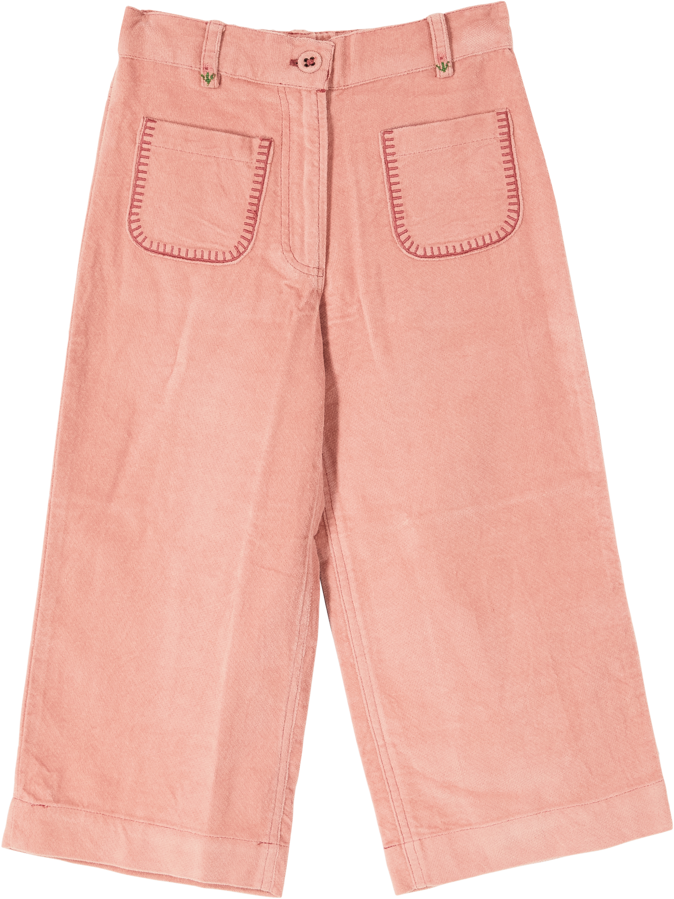 Emile et Ida Floral-embroidered velvet trousers rose, Product view – UNGER.DE