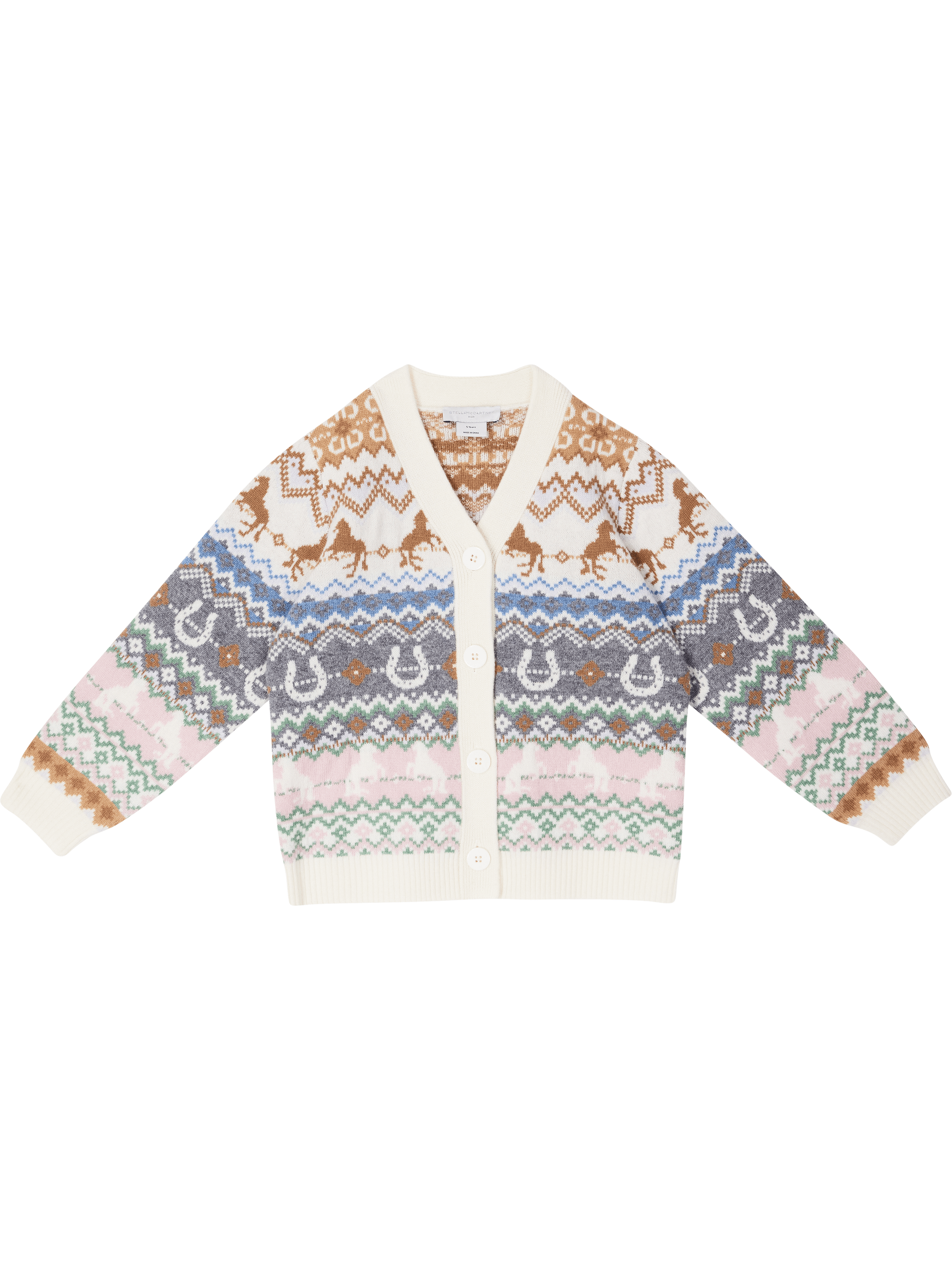 Stella McCartney Kids Wollstickjacke mit Pferdemotiven Multi, Produktansicht – UNGER.DE