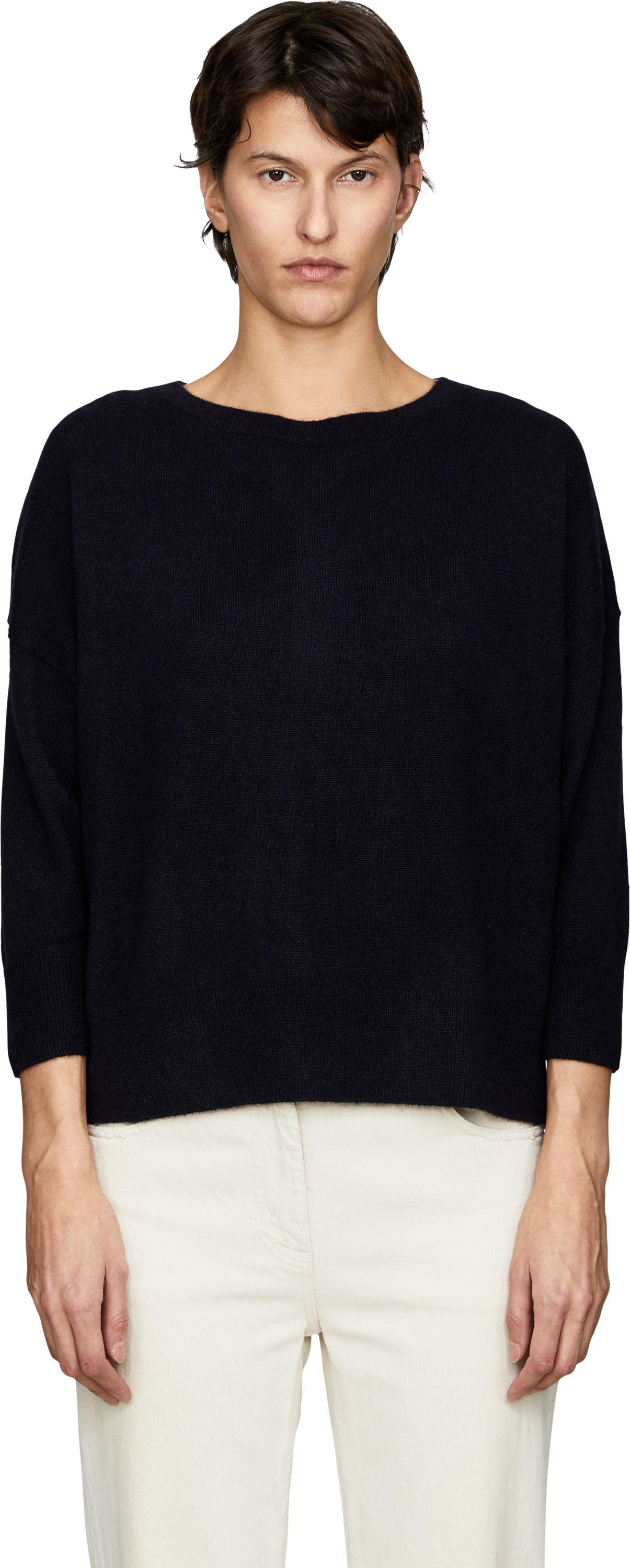 Iris von Arnim Cashmere-Seidenpullover 'Kalindra' Navy, Front view – UNGER.DE
