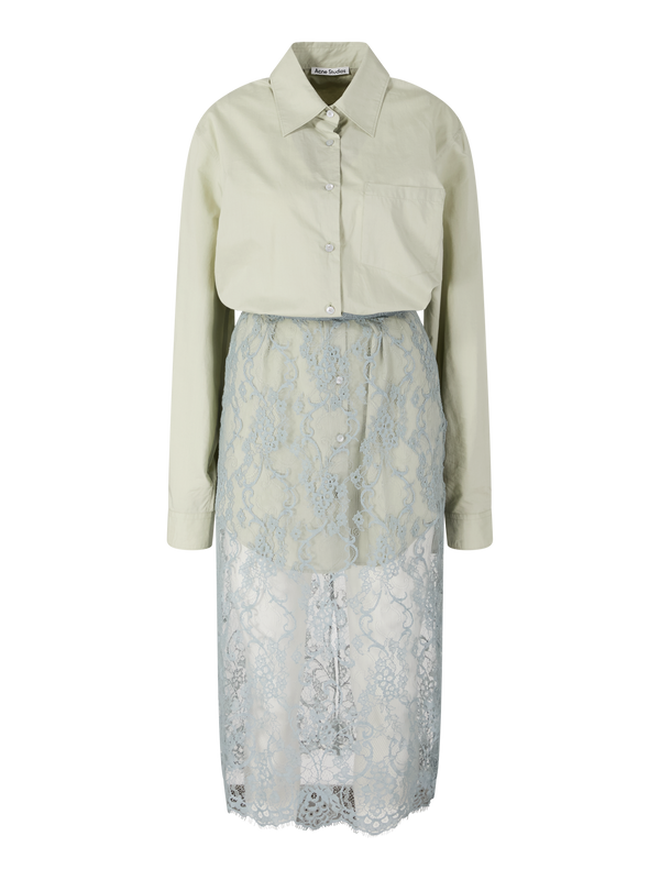 Mehrlagiges Hemdkleid Hellblau