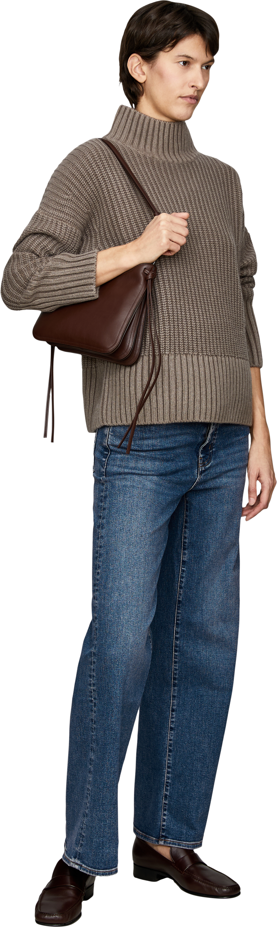 Iris von Arnim Cashmere-Pullover 'Panera' mit Stehkragen Taupe Stonewashed – UNGER.DE