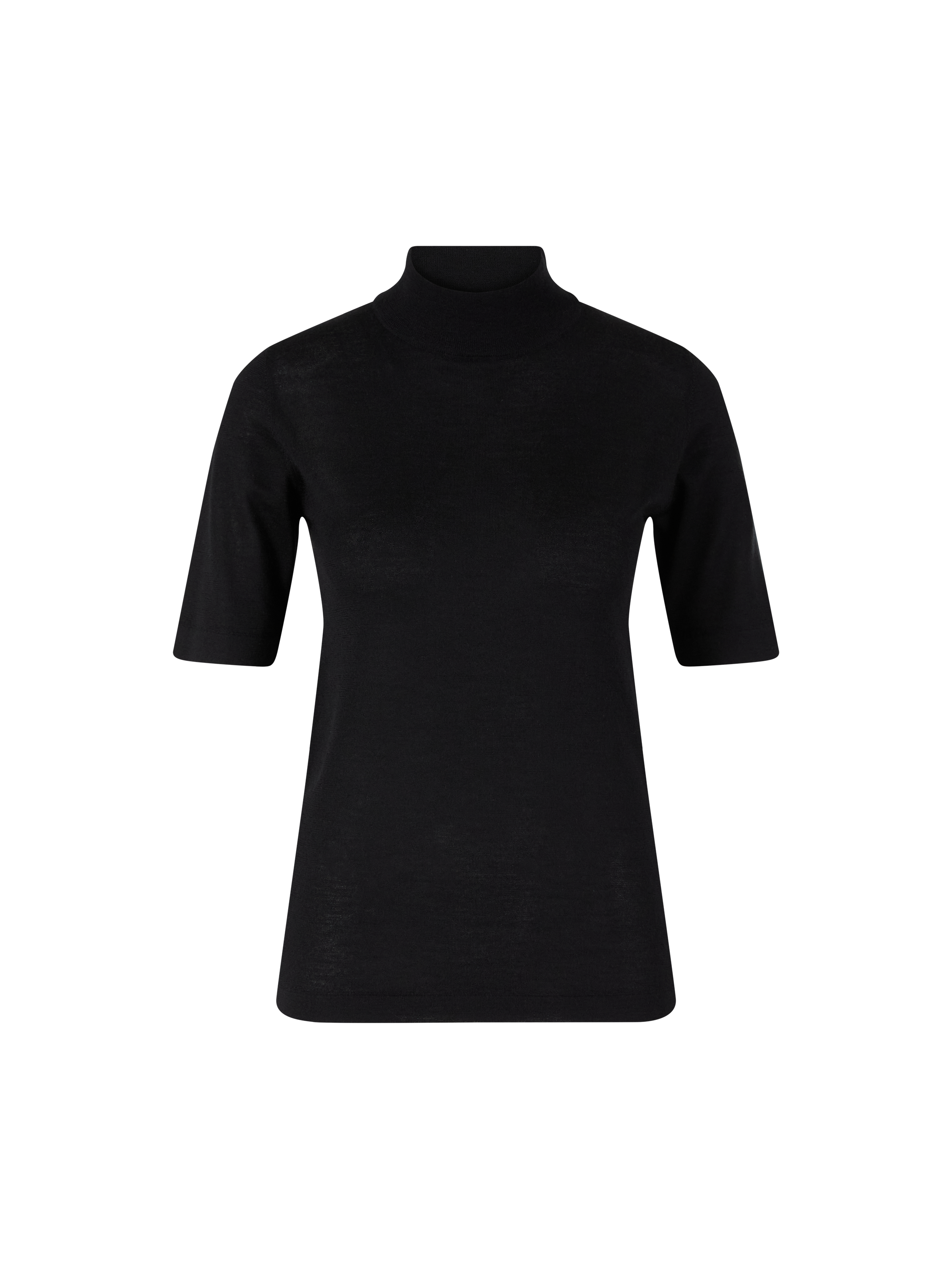 Kurzärmeliger Cashmere-Seidenpullover Schwarz