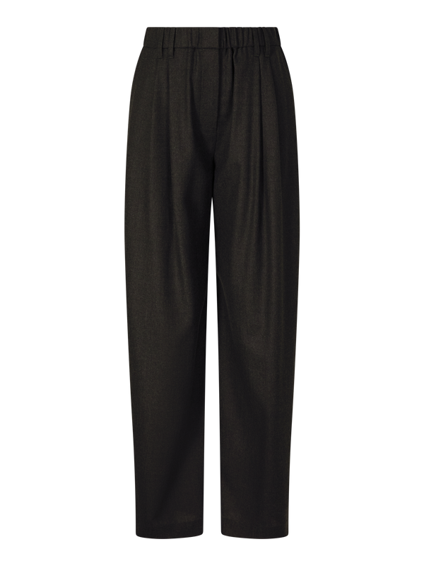 Wool pleated trousers with Monili beads in anthracite