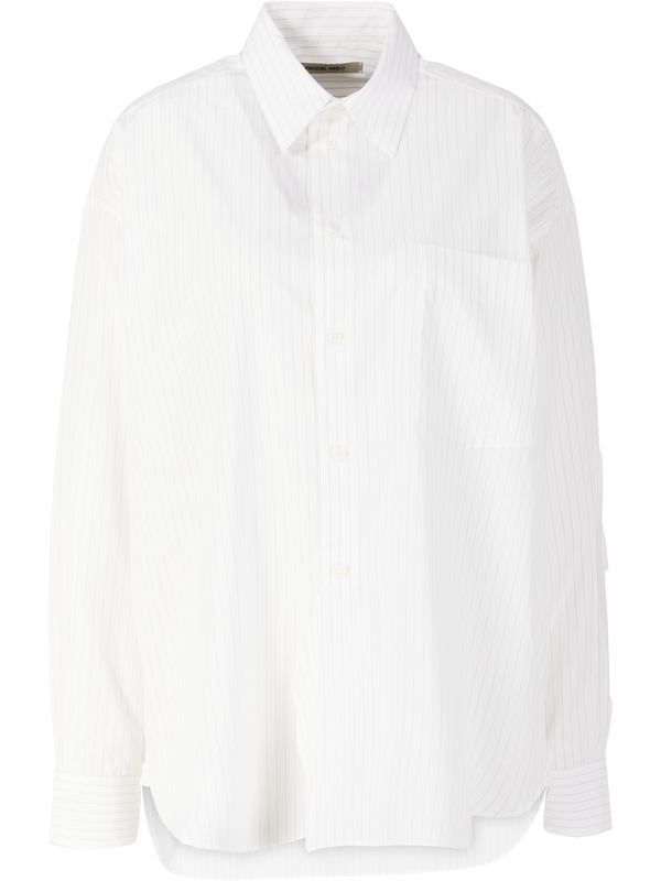 Oversized striped shirt cream