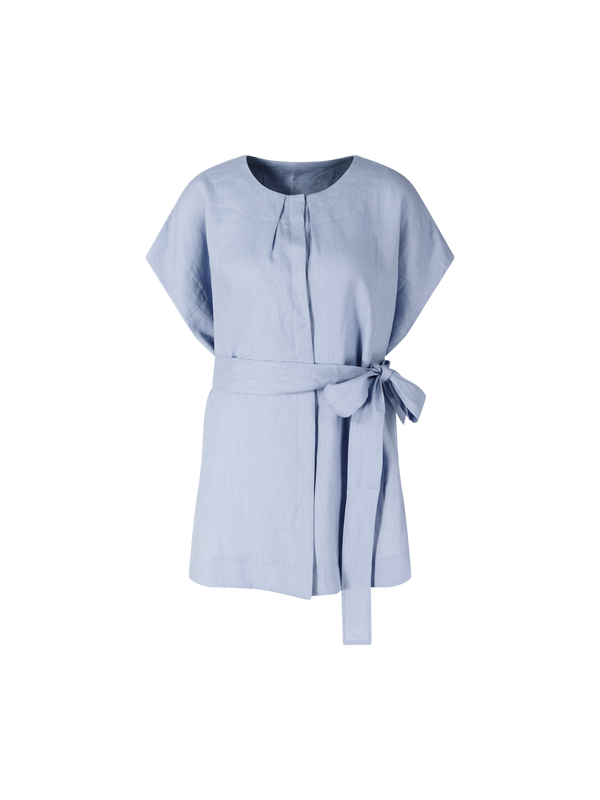 Leinentop 'Tia' mit Taillenband Indigo