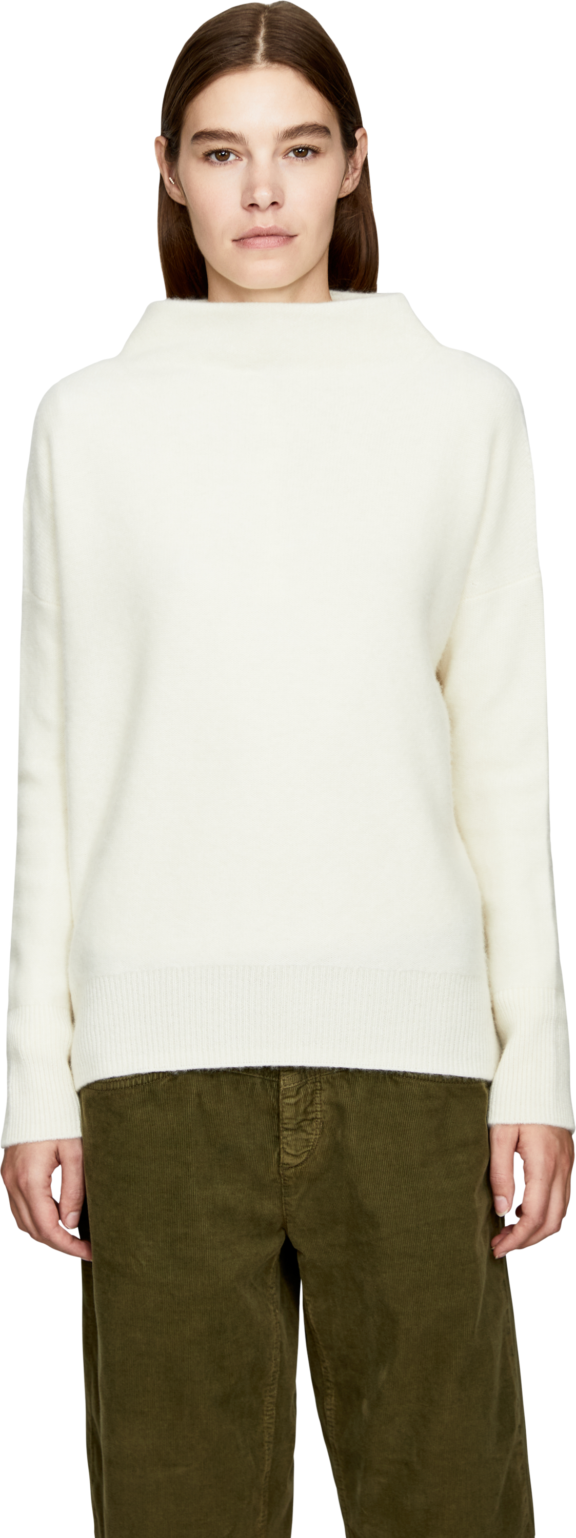 Vince Cashmere-Pullover 'Boiled Funnel' Crème, Frontansicht – UNGER.DE