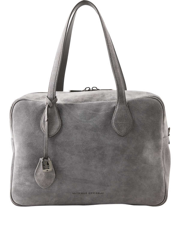 Handtasche aus Kalbsveloursleder Grau