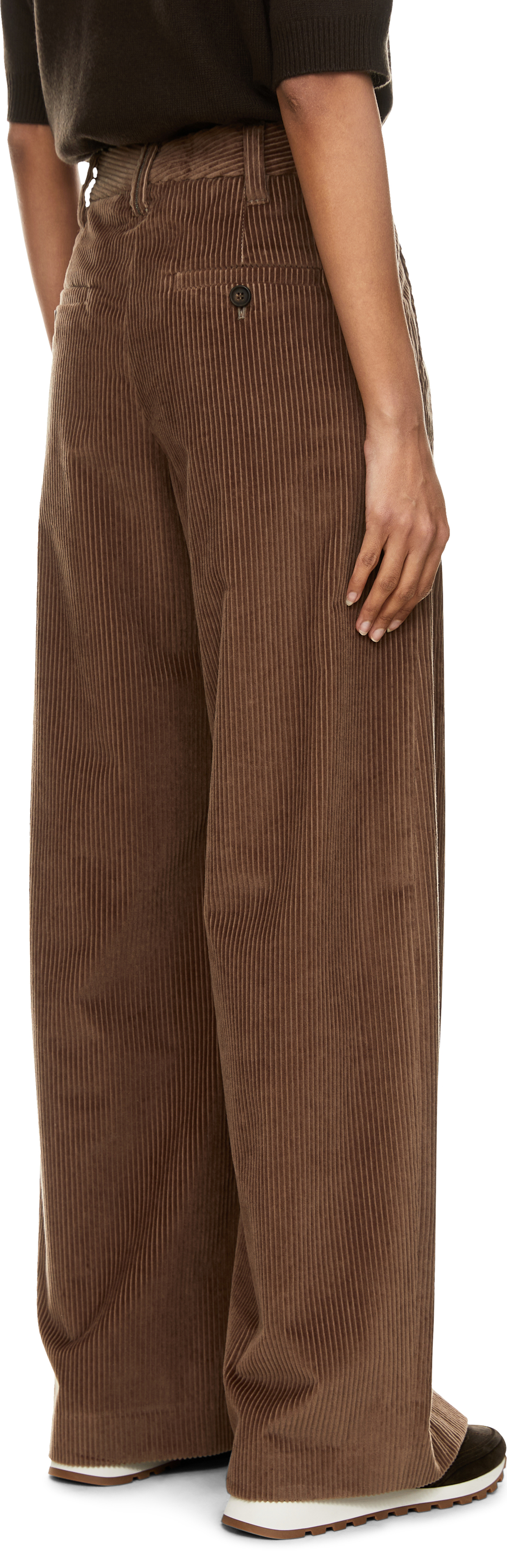 Brunello Cucinelli Wide-Leg aus Cord Braun, Rückansicht – UNGER.DE