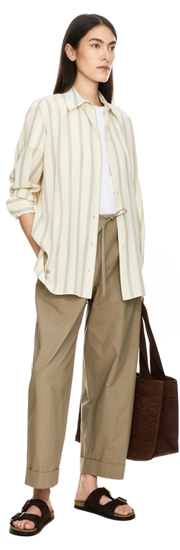 Gestreiftes Seidenhemd 'Sisilia' Crème