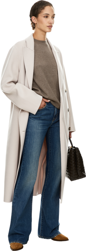 'Devara' Alabaster cashmere and wool coat