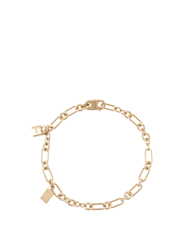 Halskette mit Logo-Vorhängeschloss Gold