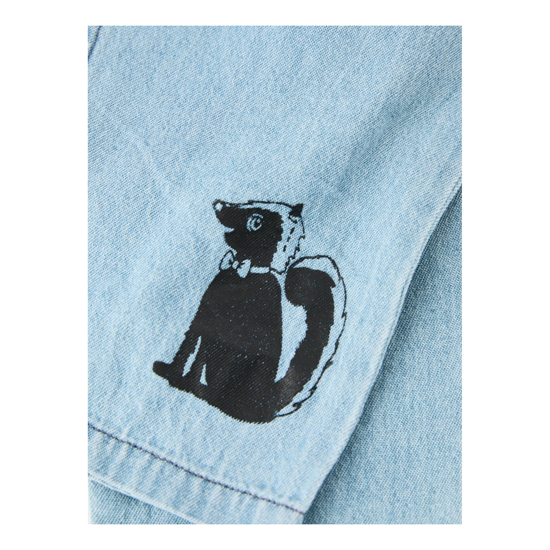 Mini Rodini Jeans with a skunk motif blue, Detail view – UNGER.DE