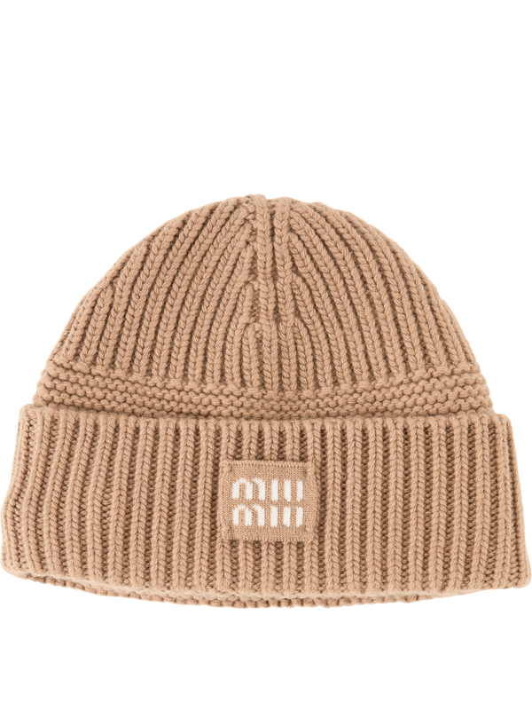 Strickmütze aus Schurwolle und Cashmere Cammello