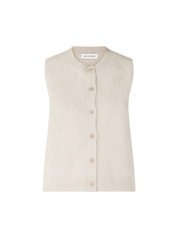 Gebürstete Cashmere-Weste 'Kalie' Kitt